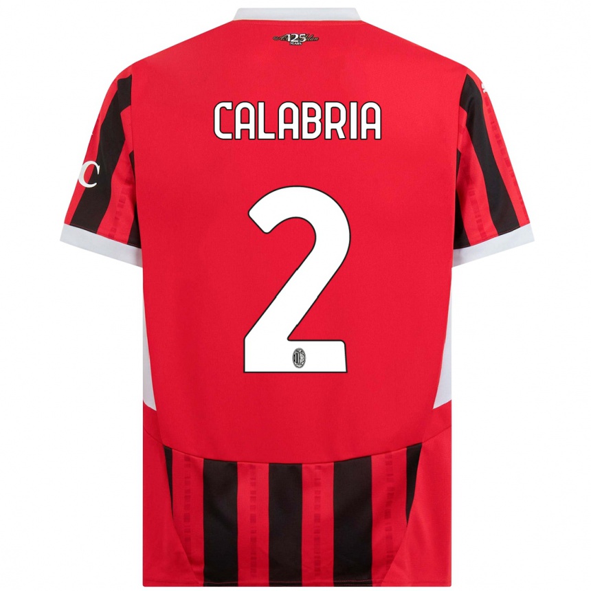 Niño Fútbol Camiseta Davide Calabria #2 Rojo Negro 1ª Equipación 2024/25