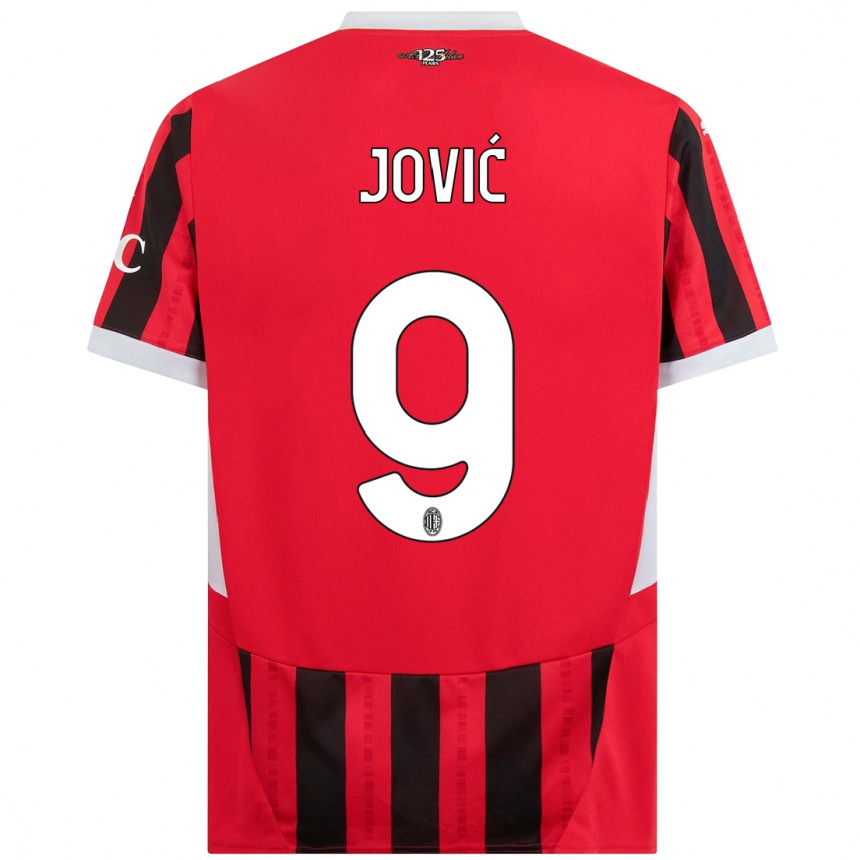 Niño Fútbol Camiseta Luka Jovic #9 Rojo Negro 1ª Equipación 2024/25