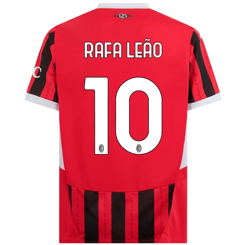 Niño Fútbol Camiseta Rafael Leao #10 Rojo Negro 1ª Equipación 2024/25