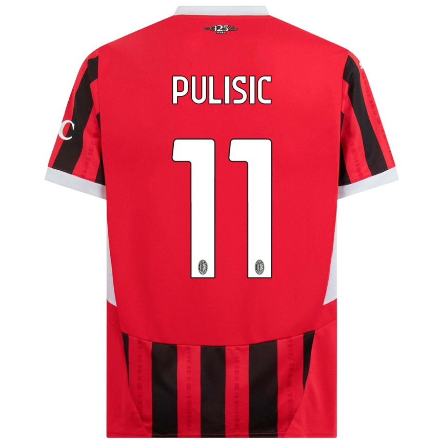 Niño Fútbol Camiseta Christian Pulisic #11 Rojo Negro 1ª Equipación 2024/25