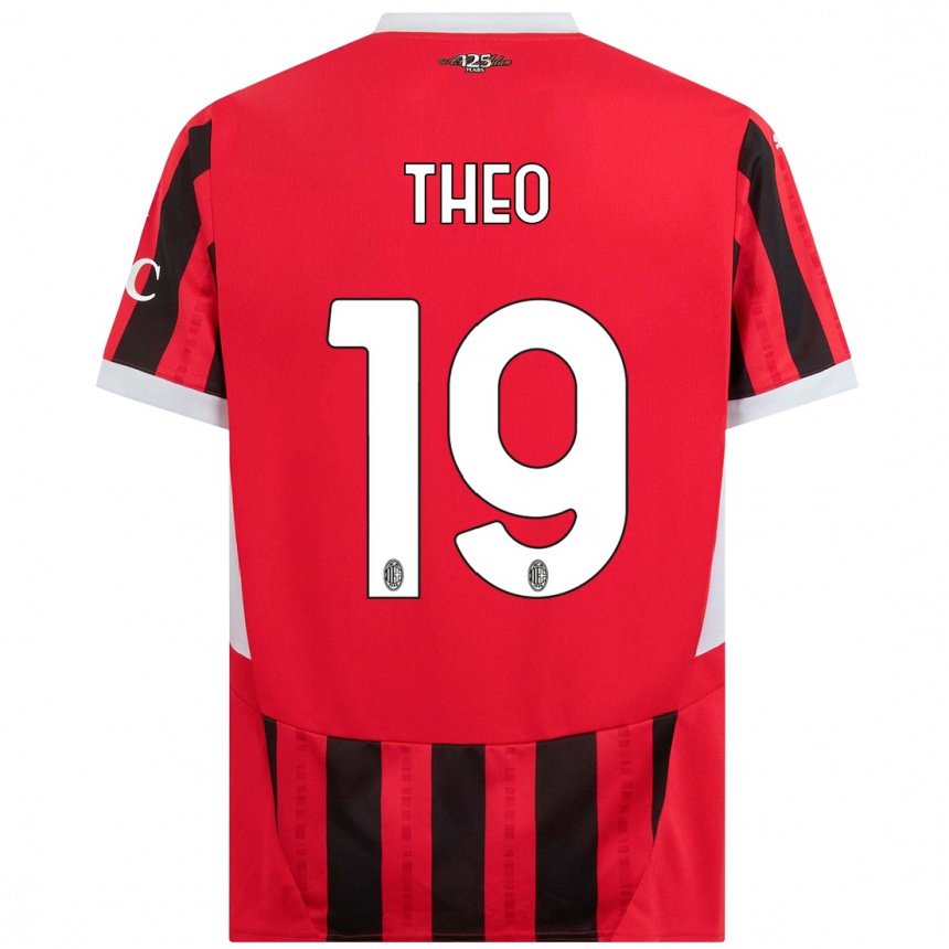 Niño Fútbol Camiseta Theo Hernandez #19 Rojo Negro 1ª Equipación 2024/25