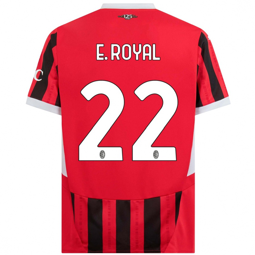 Niño Fútbol Camiseta Emerson Royal #22 Rojo Negro 1ª Equipación 2024/25