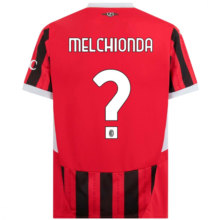 Niño Fútbol Camiseta Marco Melchionda #0 Rojo Negro 1ª Equipación 2024/25