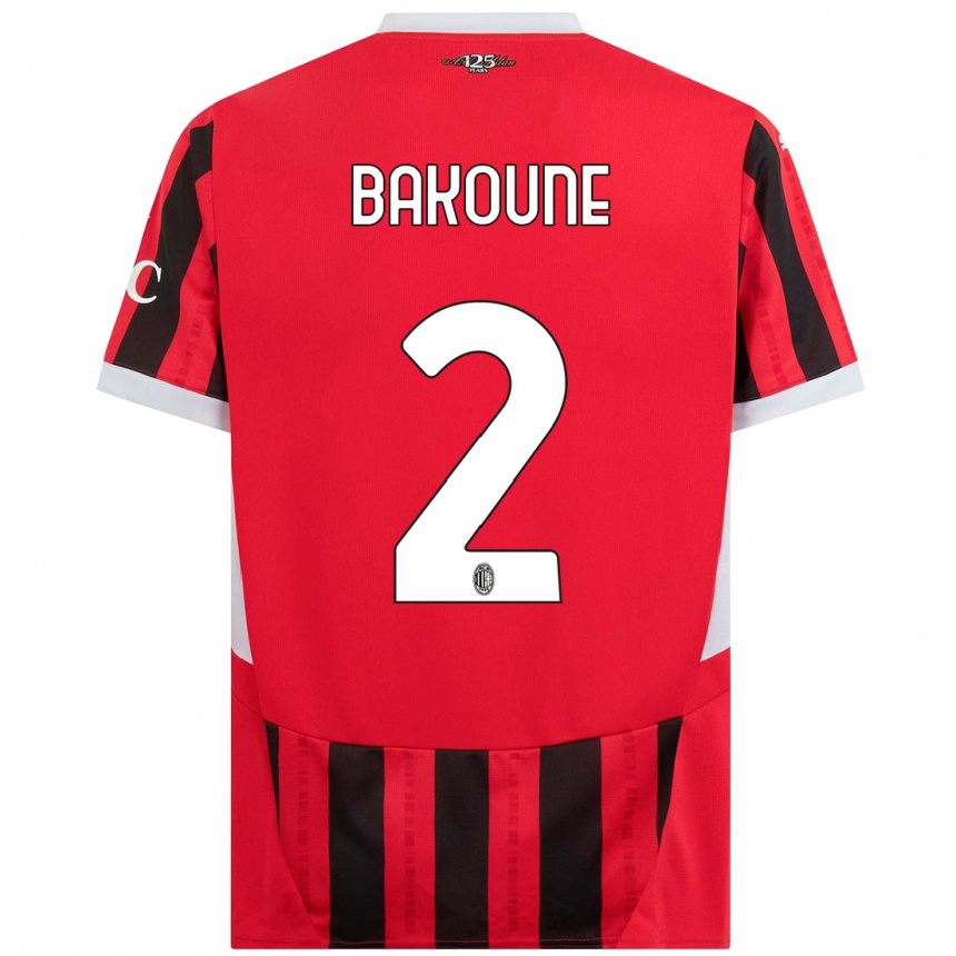 Niño Fútbol Camiseta Adam Bakoune #2 Rojo Negro 1ª Equipación 2024/25