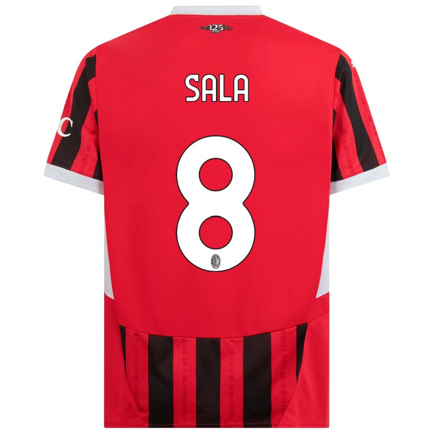 Niño Fútbol Camiseta Emanuele Sala #8 Rojo Negro 1ª Equipación 2024/25