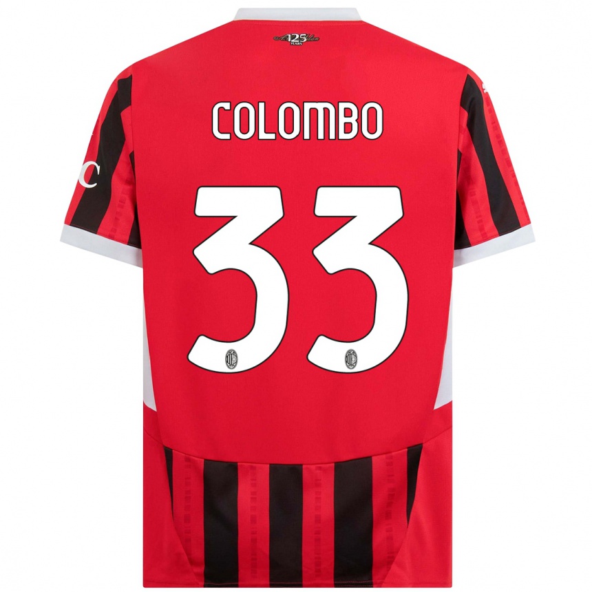 Niño Fútbol Camiseta Federico Colombo #33 Rojo Negro 1ª Equipación 2024/25