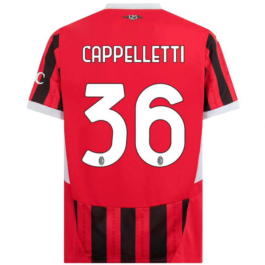 Niño Fútbol Camiseta Mattia Cappelletti #36 Rojo Negro 1ª Equipación 2024/25