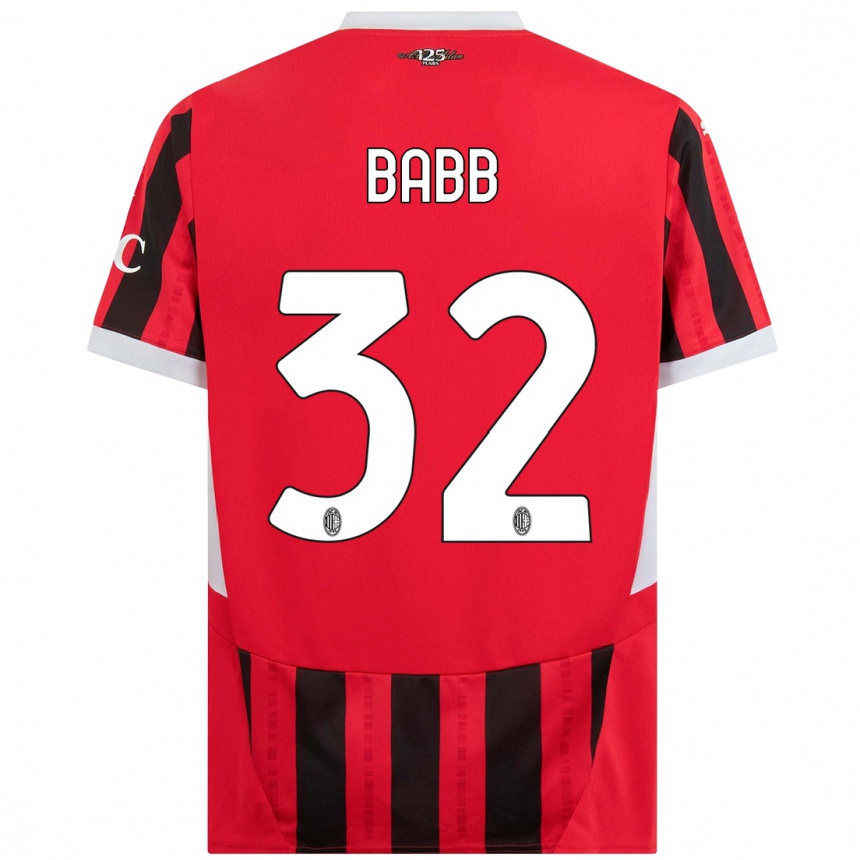 Niño Fútbol Camiseta Selena Delia Babb #32 Rojo Negro 1ª Equipación 2024/25