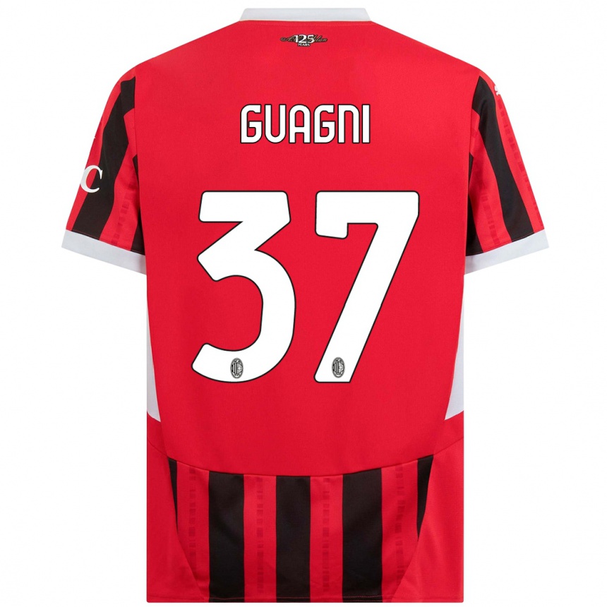 Niño Fútbol Camiseta Alia Guagni #37 Rojo Negro 1ª Equipación 2024/25