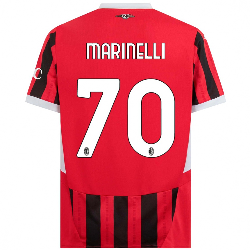 Niño Fútbol Camiseta Gloria Marinelli #70 Rojo Negro 1ª Equipación 2024/25