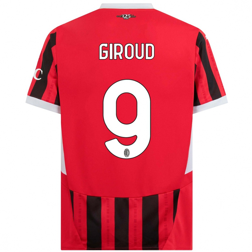 Niño Fútbol Camiseta Olivier Giroud #9 Rojo Negro 1ª Equipación 2024/25