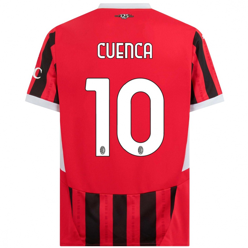 Niño Fútbol Camiseta Hugo Cuenca #10 Rojo Negro 1ª Equipación 2024/25