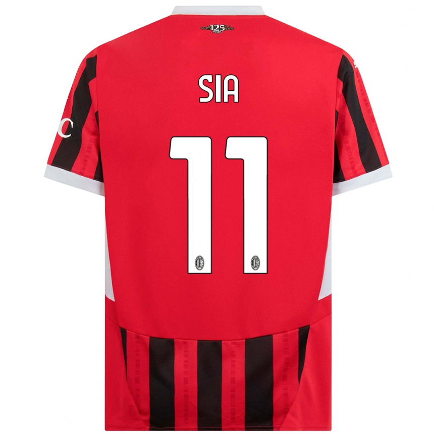 Niño Fútbol Camiseta Diego Sia #11 Rojo Negro 1ª Equipación 2024/25