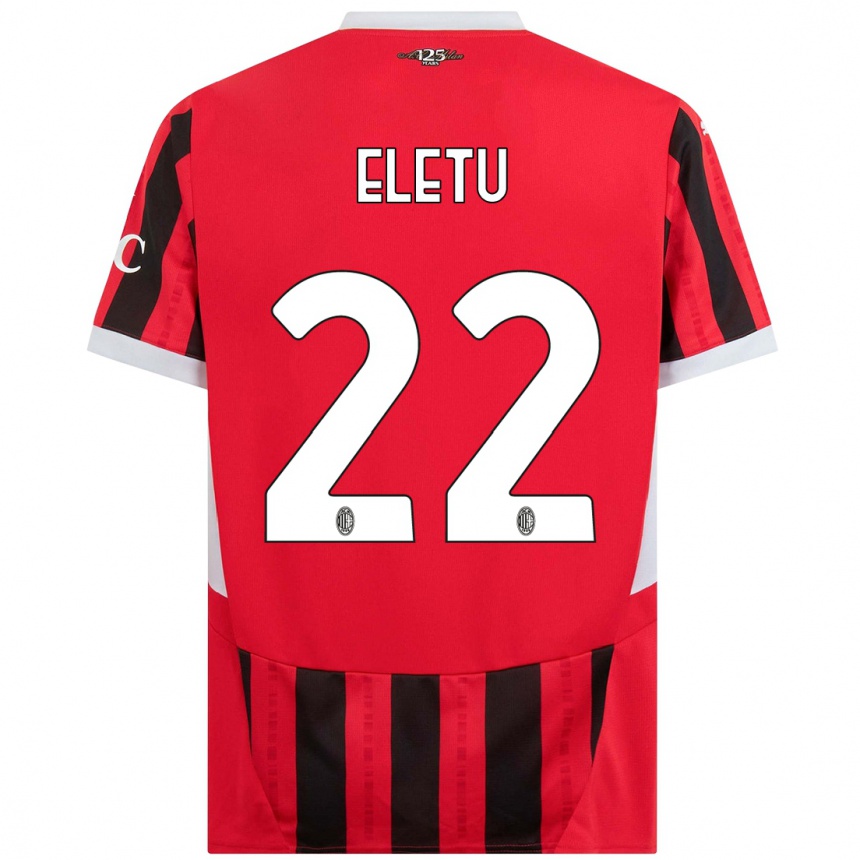 Niño Fútbol Camiseta Victor Eletu #22 Rojo Negro 1ª Equipación 2024/25