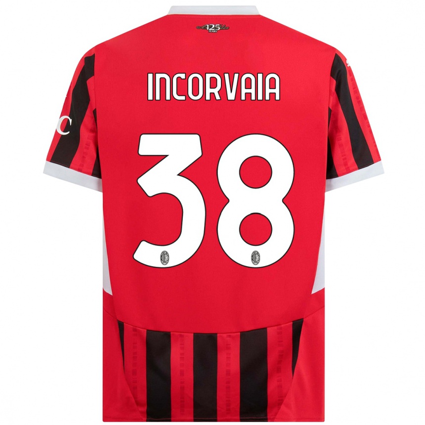 Niño Fútbol Camiseta Giovanni Incorvaia #38 Rojo Negro 1ª Equipación 2024/25