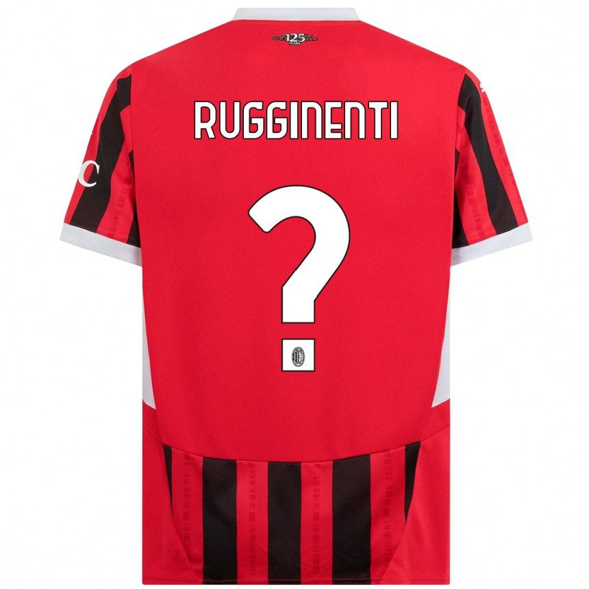 Niño Fútbol Camiseta Omar Rugginenti #0 Rojo Negro 1ª Equipación 2024/25