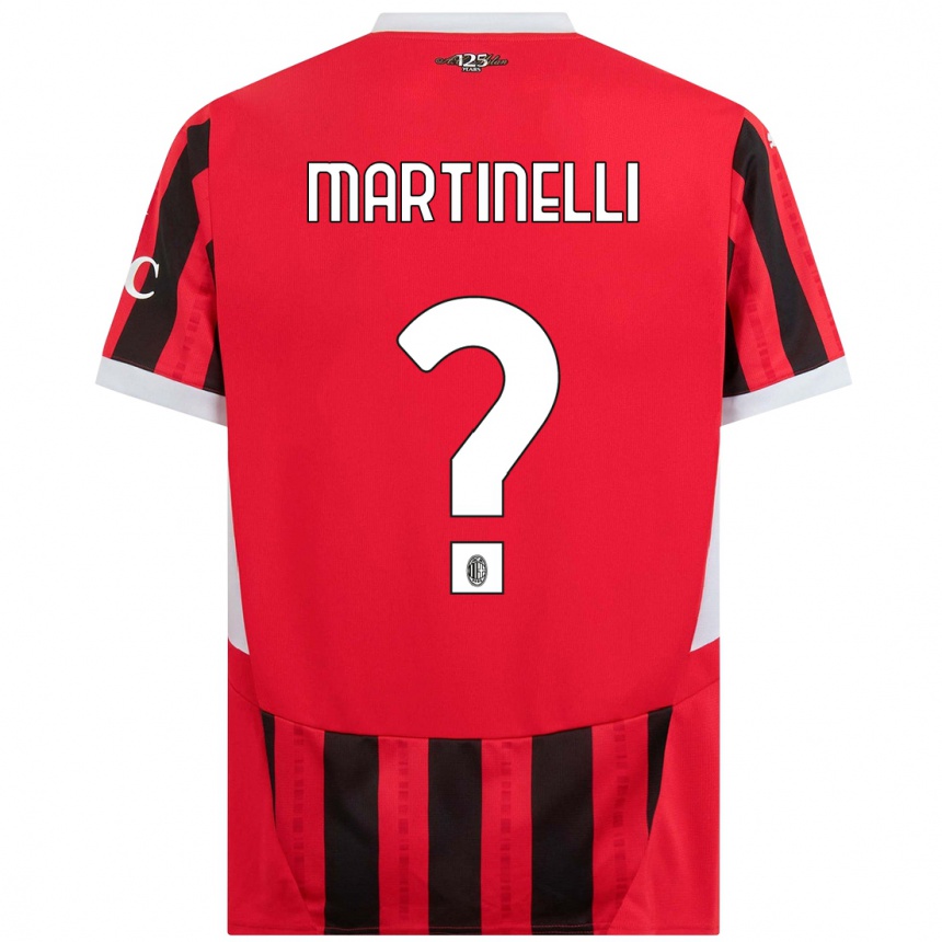 Niño Fútbol Camiseta Riccardo Martinelli #0 Rojo Negro 1ª Equipación 2024/25