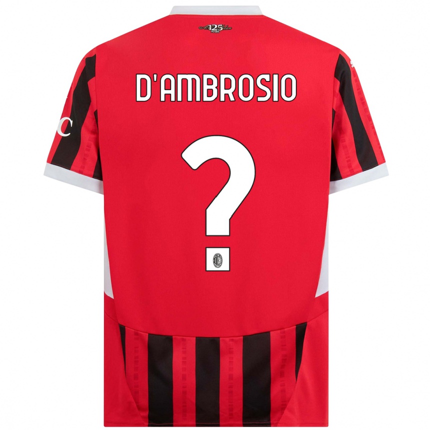 Niño Fútbol Camiseta Antonio D'ambrosio #0 Rojo Negro 1ª Equipación 2024/25