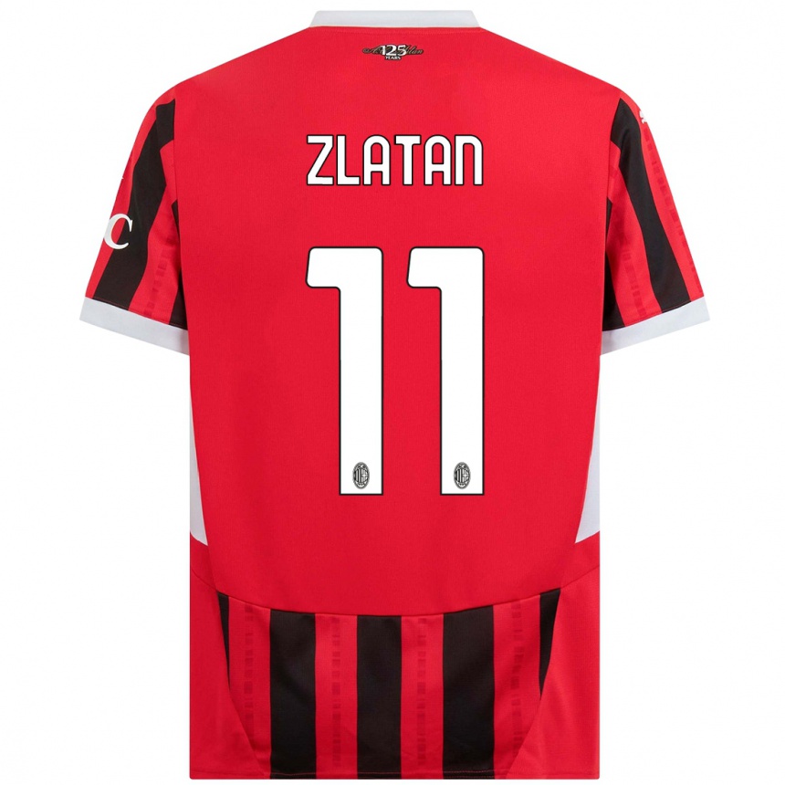 Niño Fútbol Camiseta Zlatan Ibrahimovic #11 Rojo Negro 1ª Equipación 2024/25