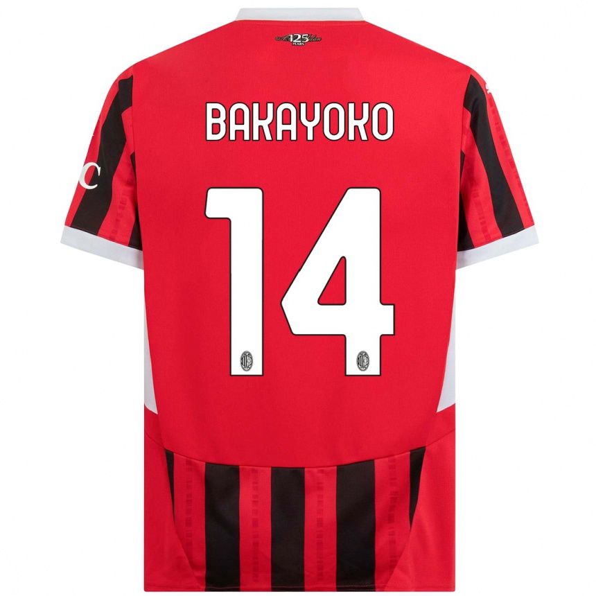 Niño Fútbol Camiseta Tiemoue Bakayoko #14 Rojo Negro 1ª Equipación 2024/25