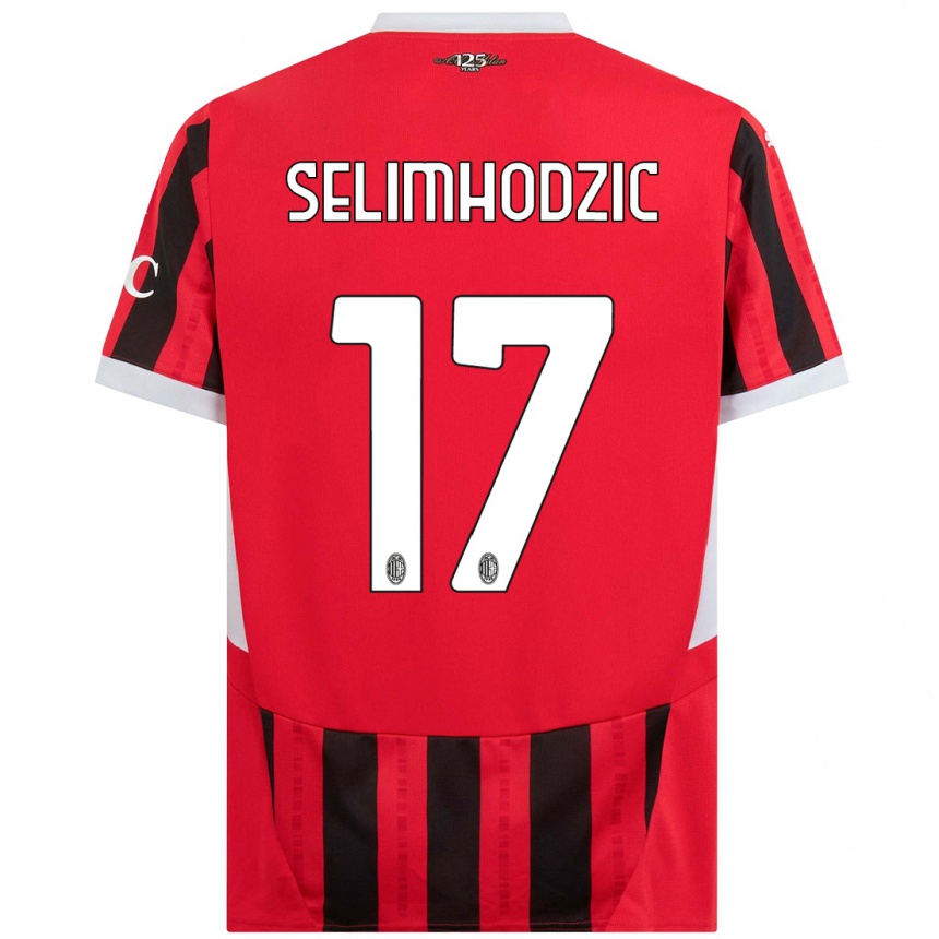 Niño Fútbol Camiseta Noa Selimhodzic #17 Rojo Negro 1ª Equipación 2024/25