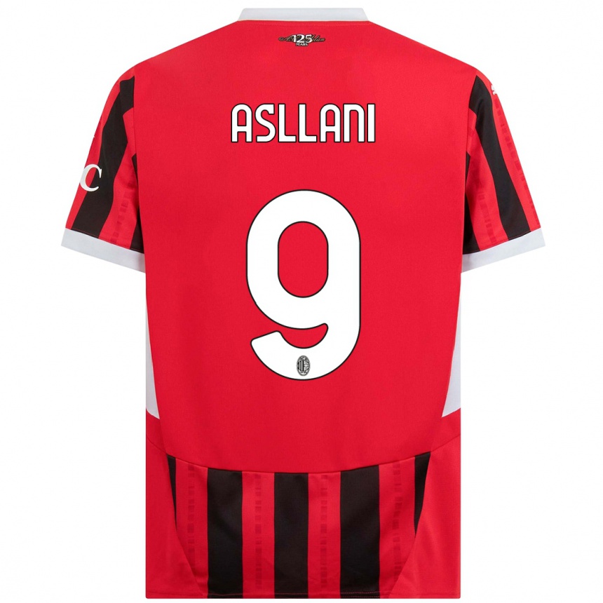 Niño Fútbol Camiseta Kosovare Asllani #9 Rojo Negro 1ª Equipación 2024/25