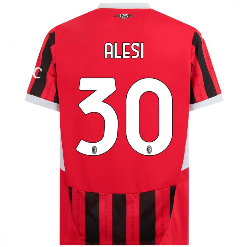 Niño Fútbol Camiseta Gabriele Alesi #30 Rojo Negro 1ª Equipación 2024/25