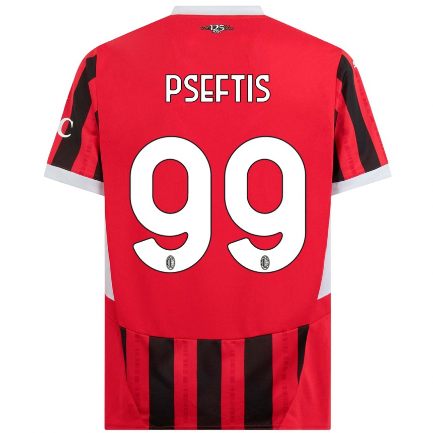 Niño Fútbol Camiseta Fotios Pseftis #99 Rojo Negro 1ª Equipación 2024/25