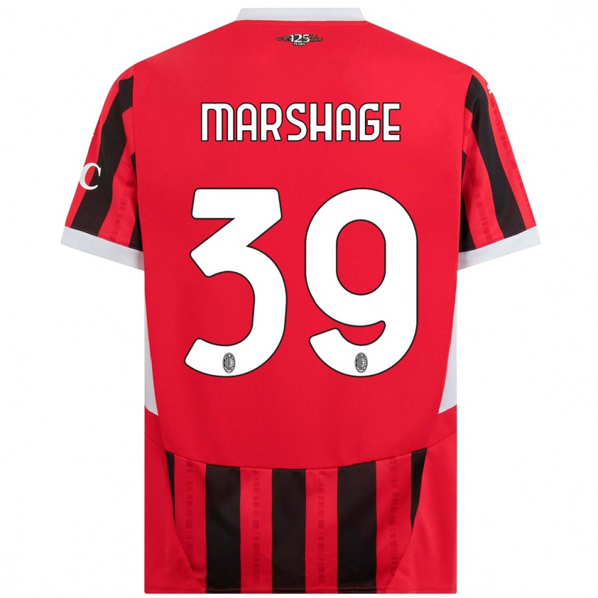 Niño Fútbol Camiseta Wilgot Marshage #39 Rojo Negro 1ª Equipación 2024/25