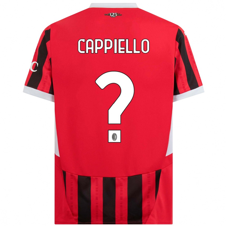 Niño Fútbol Camiseta Flavio Cappiello #0 Rojo Negro 1ª Equipación 2024/25