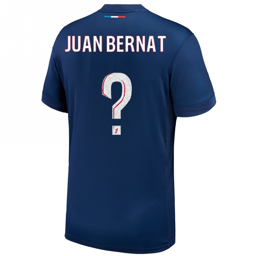 Niño Fútbol Camiseta Juan Bernat #0 Azul Marino Blanco 1ª Equipación 2024/25