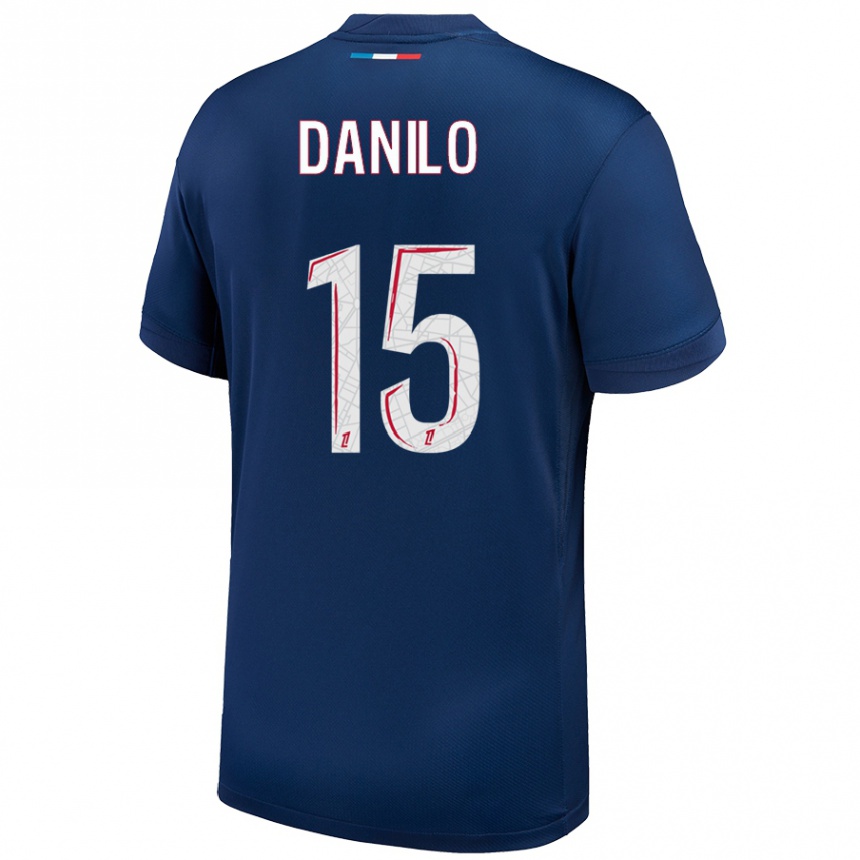 Niño Fútbol Camiseta Danilo Pereira #15 Azul Marino Blanco 1ª Equipación 2024/25