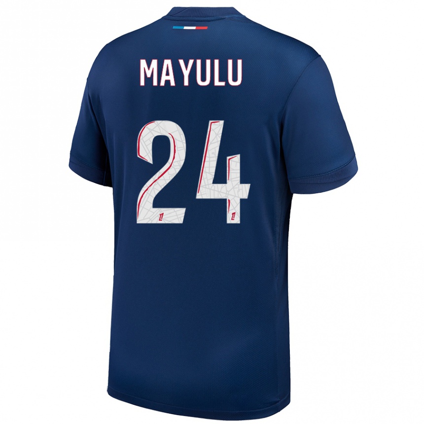 Niño Fútbol Camiseta Senny Mayulu #24 Azul Marino Blanco 1ª Equipación 2024/25