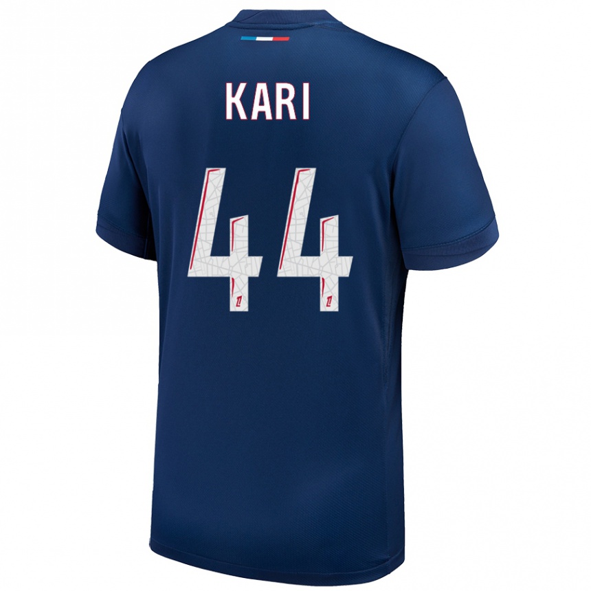 Niño Fútbol Camiseta Ayman Kari #44 Azul Marino Blanco 1ª Equipación 2024/25