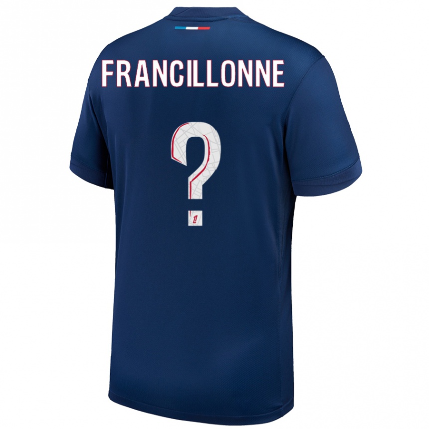 Niño Fútbol Camiseta Bryan Francillonne #0 Azul Marino Blanco 1ª Equipación 2024/25