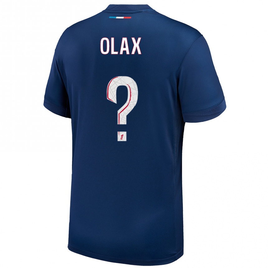 Niño Fútbol Camiseta Djamy Olax #0 Azul Marino Blanco 1ª Equipación 2024/25