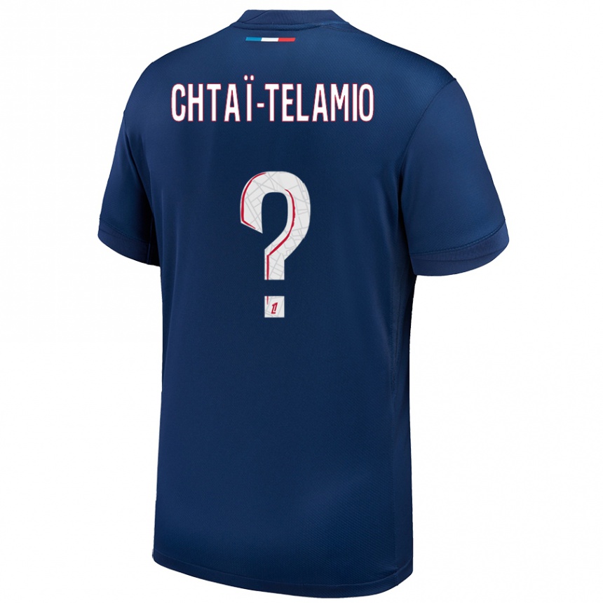 Niño Fútbol Camiseta Zayon Chtaï-Telamio #0 Azul Marino Blanco 1ª Equipación 2024/25