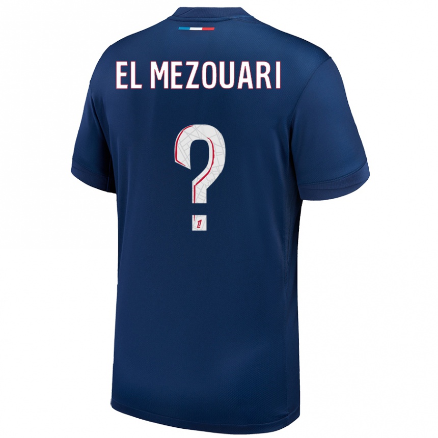 Niño Fútbol Camiseta Salah-Dine El Mezouari #0 Azul Marino Blanco 1ª Equipación 2024/25