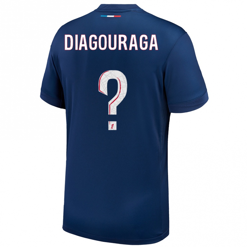 Niño Fútbol Camiseta Toumani Diagouraga #0 Azul Marino Blanco 1ª Equipación 2024/25