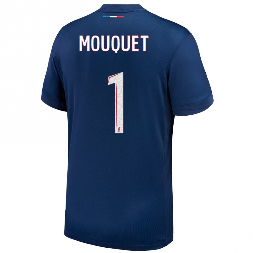 Niño Fútbol Camiseta Louis Mouquet #1 Azul Marino Blanco 1ª Equipación 2024/25