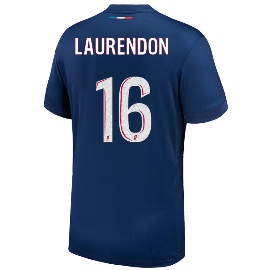 Niño Fútbol Camiseta Bilal Laurendon #16 Azul Marino Blanco 1ª Equipación 2024/25