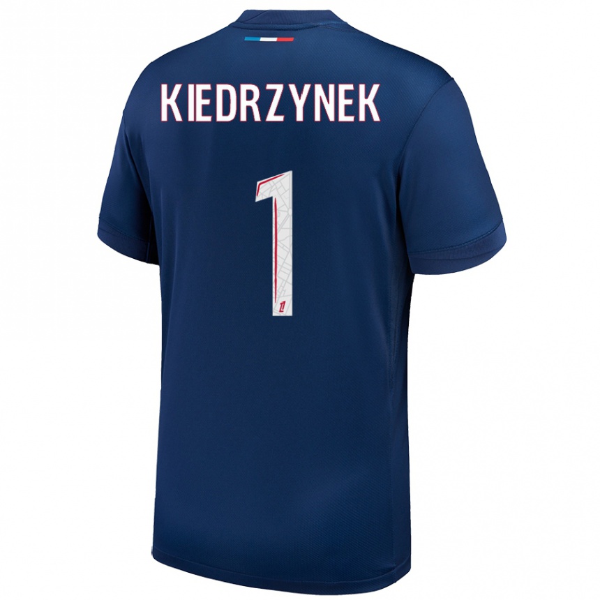 Niño Fútbol Camiseta Katarzyna Kiedrzynek #1 Azul Marino Blanco 1ª Equipación 2024/25