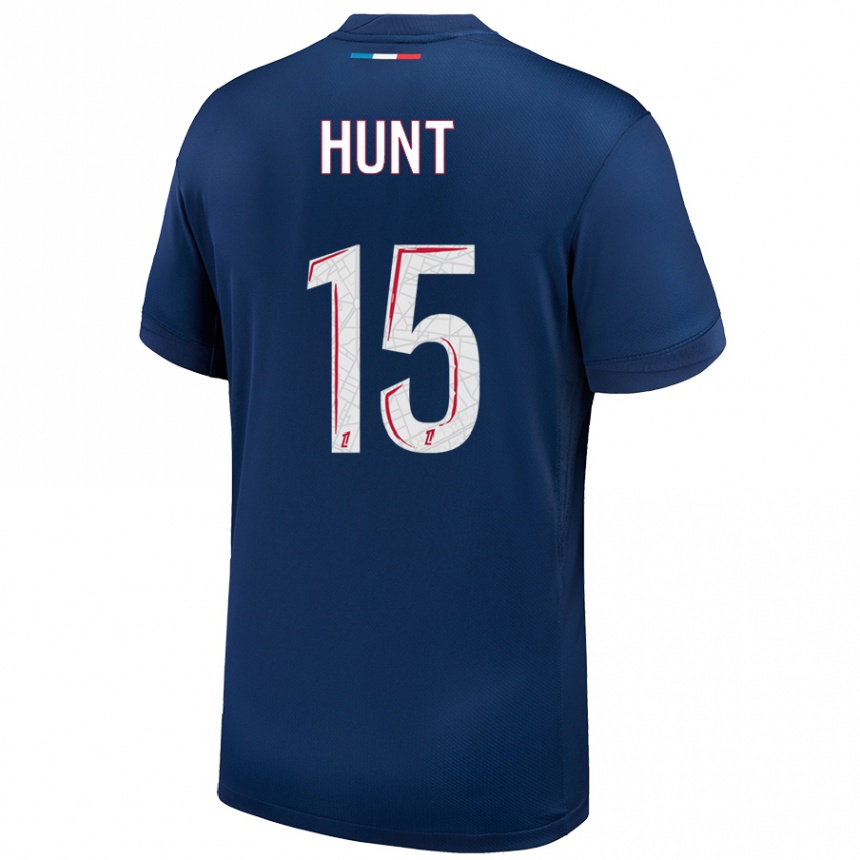 Niño Fútbol Camiseta Clare Hunt #15 Azul Marino Blanco 1ª Equipación 2024/25