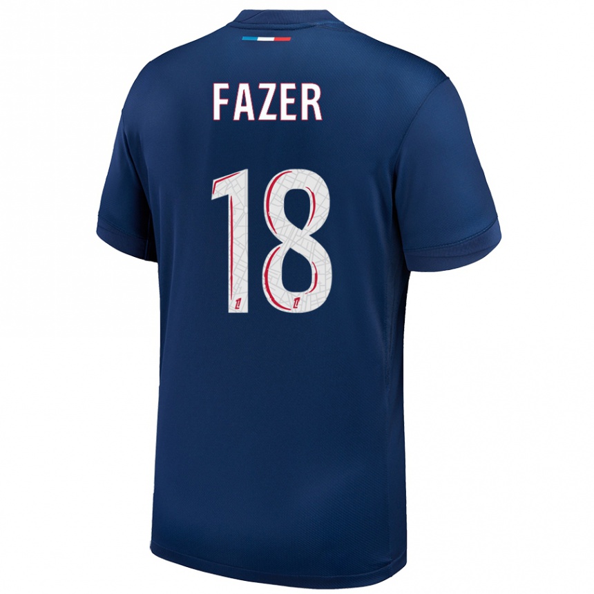 Niño Fútbol Camiseta Laurina Fazer #18 Azul Marino Blanco 1ª Equipación 2024/25