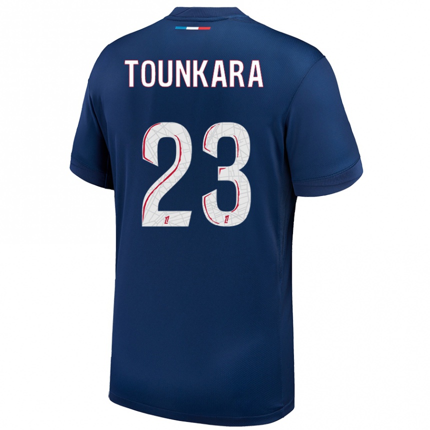 Niño Fútbol Camiseta Aïssatou Tounkara #23 Azul Marino Blanco 1ª Equipación 2024/25