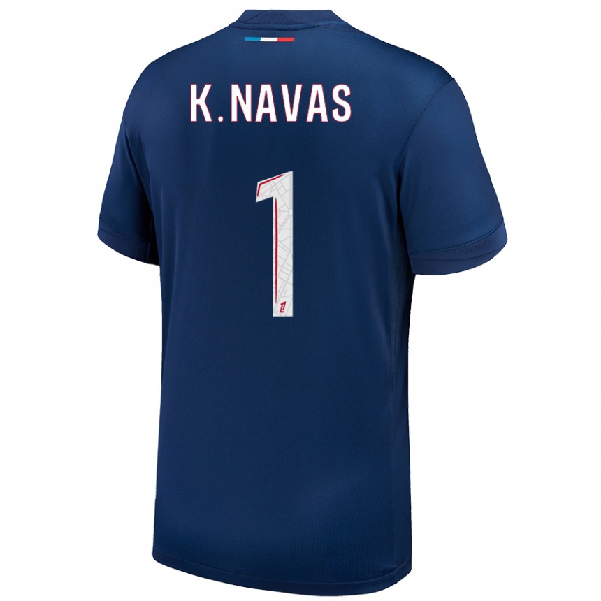 Niño Fútbol Camiseta Keylor Navas #1 Azul Marino Blanco 1ª Equipación 2024/25