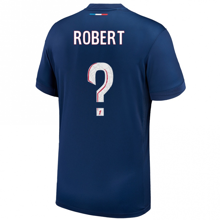 Niño Fútbol Camiseta Laure Robert #0 Azul Marino Blanco 1ª Equipación 2024/25