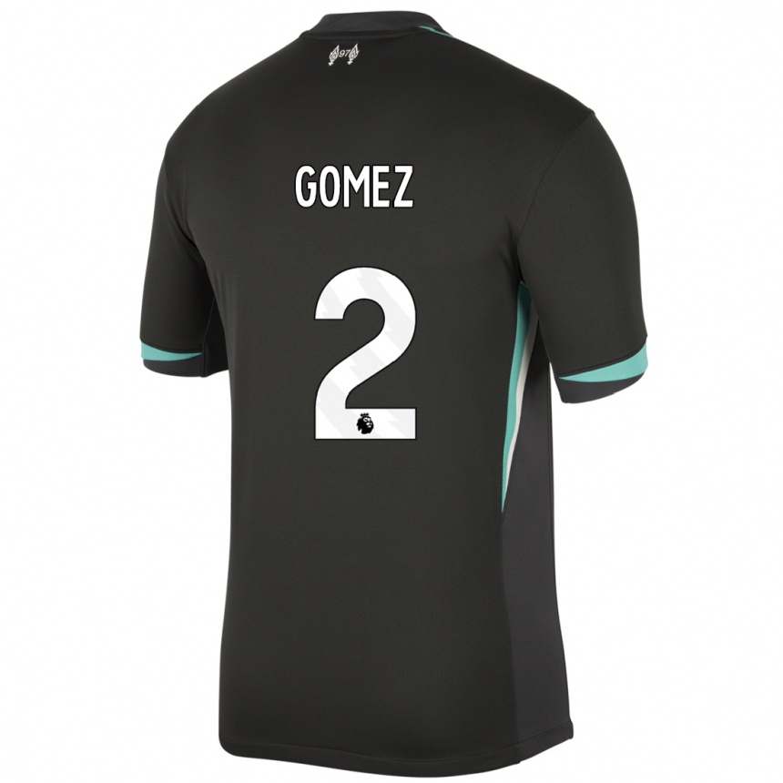 Niño Fútbol Camiseta Joe Gomez #2 Negro Antracita Blanco 2ª Equipación 2024/25