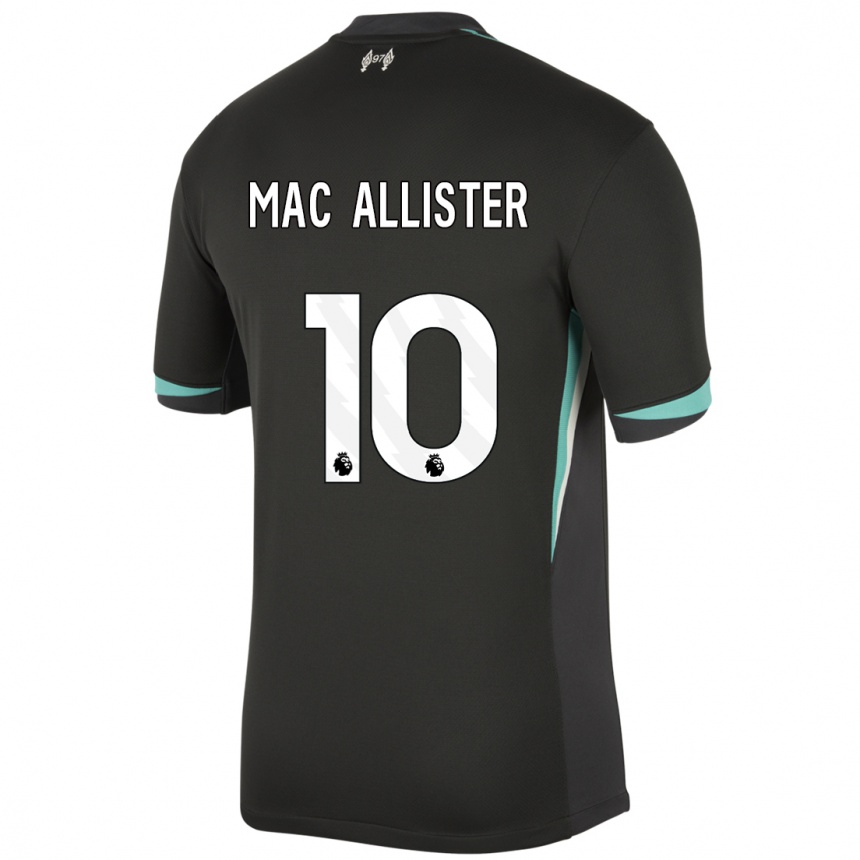 Niño Fútbol Camiseta Alexis Mac Allister #10 Negro Antracita Blanco 2ª Equipación 2024/25