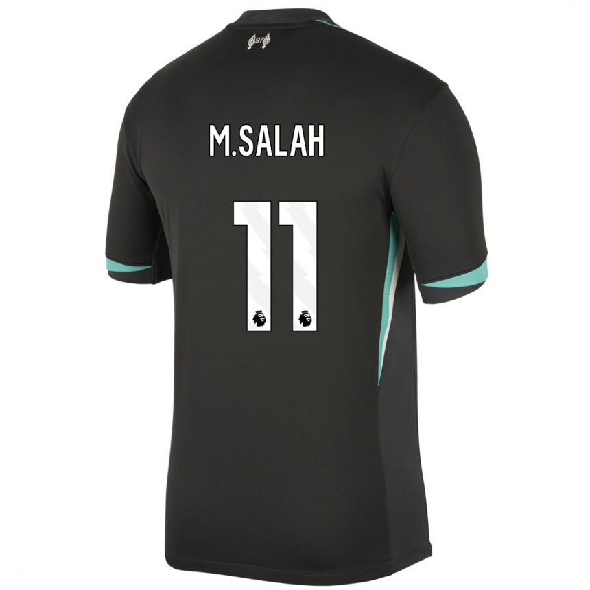 Niño Fútbol Camiseta Mohamed Salah #11 Negro Antracita Blanco 2ª Equipación 2024/25